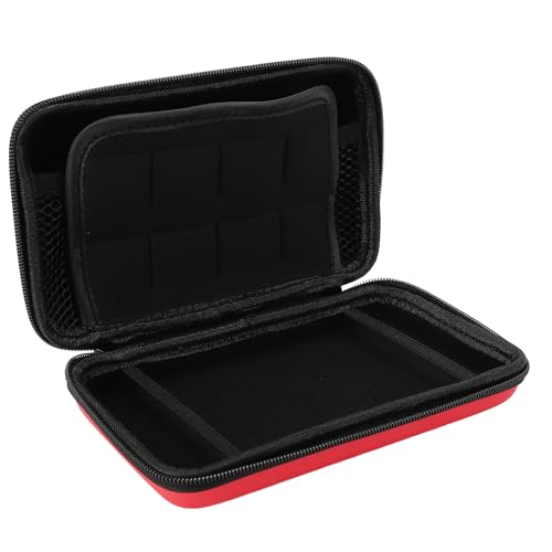 Annadue Spielekonsolen Tragetasche für den Neuen 3DS XL, Hartschalen Reiseschutzhülle mit Innentasche für 8 Spielesteckplätze (Rot) von Annadue