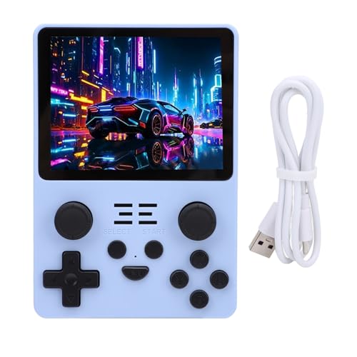 Annadue Tragbare Videospielkonsole, Handheld Spielekonsole mit 3,5 Zoll IPS Bildschirm, 128G Speicherkarten, RK3326 CPU, Klassische Steuerung für Tausende von Spielen (Blue) von Annadue