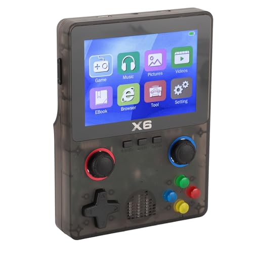 Handheld Spielekonsole, 3,5 Zoll IPS OCA Farbbildschirm, Unterstützt 11 Emulatoren, 32G Speicherkarte, TV Ausgang für MD-, CPS- und SMD Spieler (Transparentes Schwarz) von Annadue