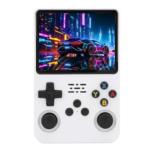 Handheld Spielekonsole, Retro Handheld Spielekonsole mit 3,5 Zoll IPS Bildschirm, Tragbare Videospielkonsolen mit Dual 3D Joystick für Linux für RK3326 (64G) von Annadue