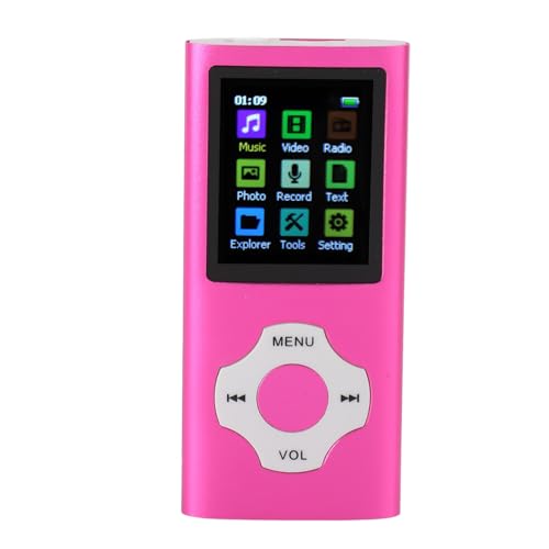 MP3 Player mit 1,8 Zoll TFT Bildschirm, Verlustfreier HiFi Sound, Lange Akkulaufzeit, Tragbarer Musikplayer mit Mehreren Soundeffekten, Geeignet für Unterhaltung und Lernen (Rosa) von Annadue