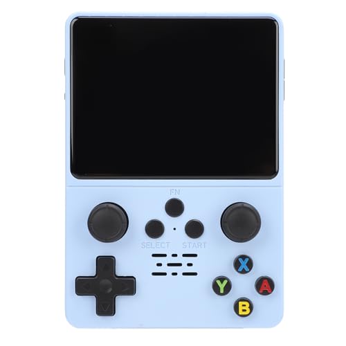 R35S Retro-Handheld-Videospielkonsole, 3,5-Zoll-IPS-Bildschirm-Videoplayer, Open-Source-Linux-System, RK3326 1,5 GHz Unterstützt 20 Mainstream-Simulatoren, mit TF-Karte (128G blau) von Annadue