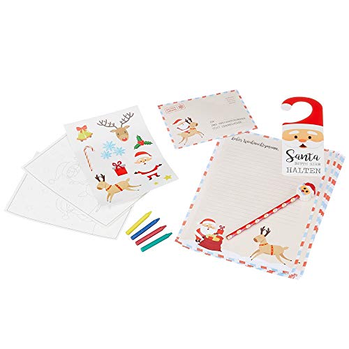 Annastore 9-TLG. Briefset Weihnachten - Lieber Weihnachtsmann - Post Weihnachten - Kinderpost für Nikolaus - Weihnachtsmannpost - Post ans Christkind - Briefe Basteln und Malen von Annastore