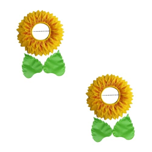 Anneome 2 Sätze Kopfschmuck Aus Sonnenblumen Blumenkostüm Neuartige Kopfhaube Kindergarten-sonnenblumen-kopfbedeckung Cosplay-blumenkopfbedeckung Kopfbedeckung Mit Gelber Seidentuch von Anneome