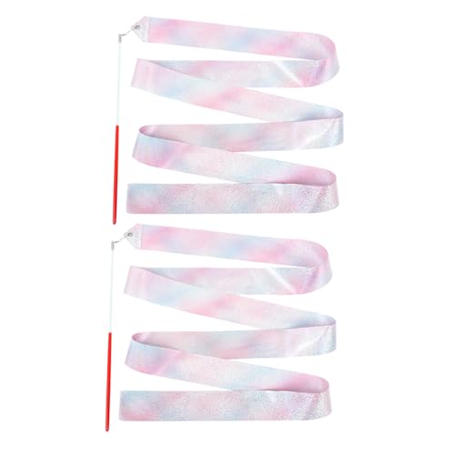 Anneome 2St Schleife Zauberstäbe für Kinder wirbelnde Gymnastik Kinder dekor für rhythmische Gymnastik durchführen gymnastikband Polyester-Streamer Tanz-Streamer rot von Anneome