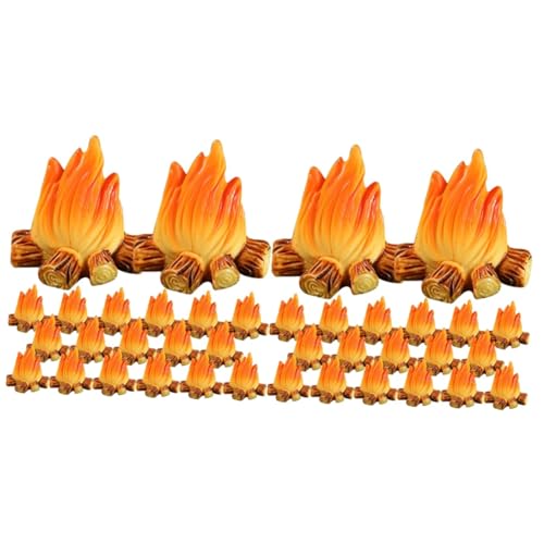 Anneome 40 STK Feuerschmuck Miniaturen Lagerfeuer Figur Mini-Lagerfeuer-Modell Lagerfeuer Vortäuschen Miniatur-feuermodell Miniatur-lagerfeuerszene Puppenmöbel Im Maßstab 1:6 Mikro Harz von Anneome