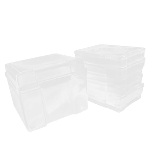 Anneome 6Er Boxen Kiste Karteikartenhalter Aufbewahrungsboxen Stapelung Planke fünf Storage Boxes aufbwahrungs-Box sortibox Kleinteile-Organizer Fotos Tragetasche Plastik pp Transparent von Anneome