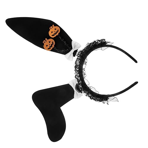 Anneome Halloween Hasenohren Kaninchenkostüm Stirnband Cosplay Party Haarspangen Halloween Party Hasenohren Haarreif Bühnenaufführung Kopfbedeckung Hasenohren Haarband von Anneome