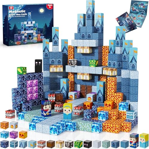Annexfun Magnetische Blöcke, 100 Teile – Blaues Schloss, kreatives Bauspiel für Kinder, Mädchen und Jungen, ab 3, 4, 5, 6, 7, 8 Jahren Annexfun Magnetische Blöcke, 100 Teile – Blaues Schloss, kreatives Bauspiel für Kinder, Mädchen und Jungen, ab 3, 4, 5, 6, 7, 8 Jahren von Annexfun