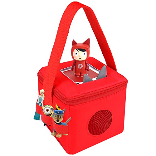 Tasche für Tonies Hörfiguren und Toniebox, Rot Tragetasche für Mädchen Jungen 3-8 Jahren, Beutel für Tonies Lieder, Transporttasche für Hörwürfel Toniebox Zubehör z.B. Ladegerät, Kreativ Figuren von Annmore