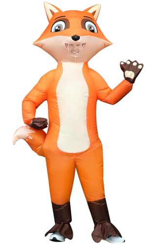 Anroong Aufblasbarer Fuchs Kostüm Erwachsene Kinder Halloween Aufblasen Fuchs Kostüm Tier Fancy Kleid Frauen Mädchen Cartoon Cosplay Party (Fox-adult) von Anroong