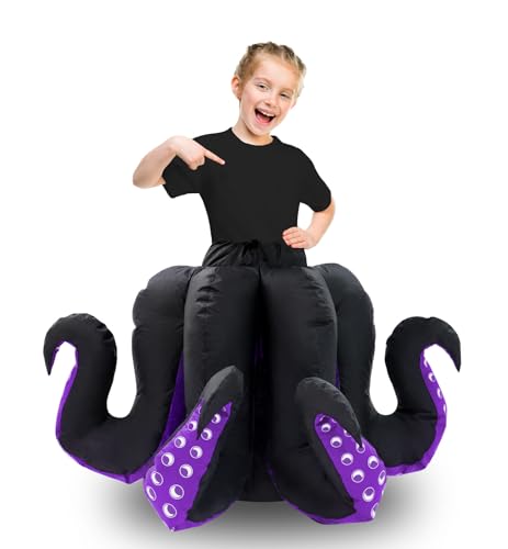 Anroong Aufblasbares Kostüm Kinder Oktopus Kostüm Mädchen Oktopus Halloween Aufblasbare Kostüme für Mädchen Cartoon Cosplay Party (Kinder-Oktopus) von Anroong