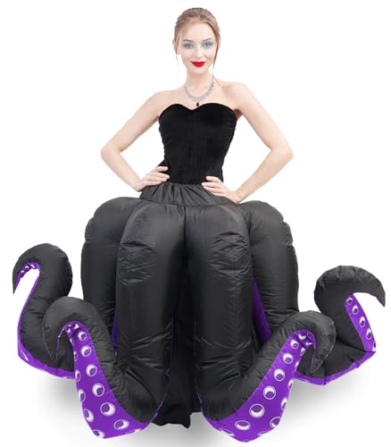 Anroong Aufblasbare Kostüm Erwachsene Kinder Oktopus Kostüm Frauen Mädchen Oktopus Halloween Blow Up Kostüme für Damen Cartoon Cosplay Party(Erwachsene) von Anroong