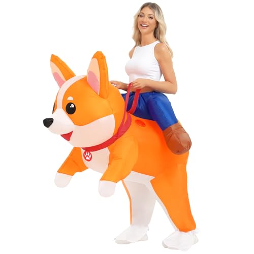 Aufblasbares Kostüm für erwachsene Hunde, Halloween, aufblasbares Corgi-Kostüm, Tieranzug für Männer und Frauen, Cosplay-Party von Anroong