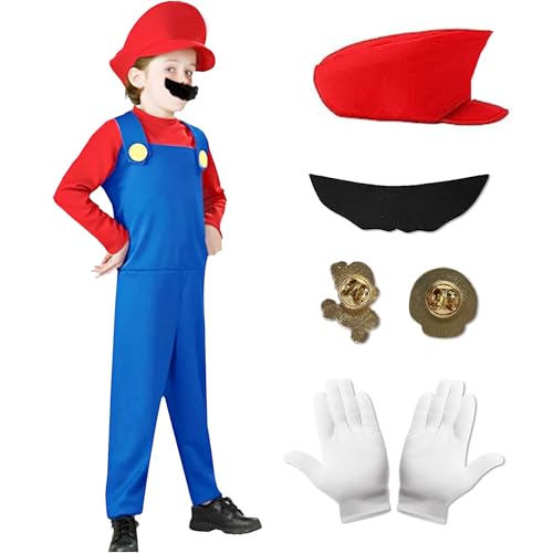 Ansamy Cosply Kostüm Herren, Faschingskostüme Kinder Erwachsene, Herren Kostüm Karneval Cosplay Outfit für Halloween Karneval Faschingskostüme (Rot(kinder), L) von Ansamy