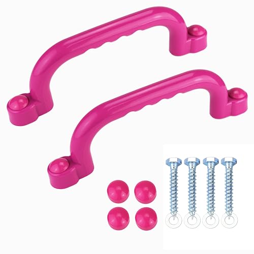 Anschütz 2er Set Handgriffe für Spielturm – Robuster HDPE Kunststoff – Witterungsbeständig – Inkl. Schrauben (PINK) von Anschütz