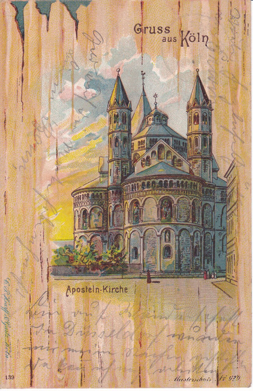 Ansichtskarte Gruss aus Köln Aposteln Kirche, ein altes Original, PLZ 50667 von Ansichtskarten