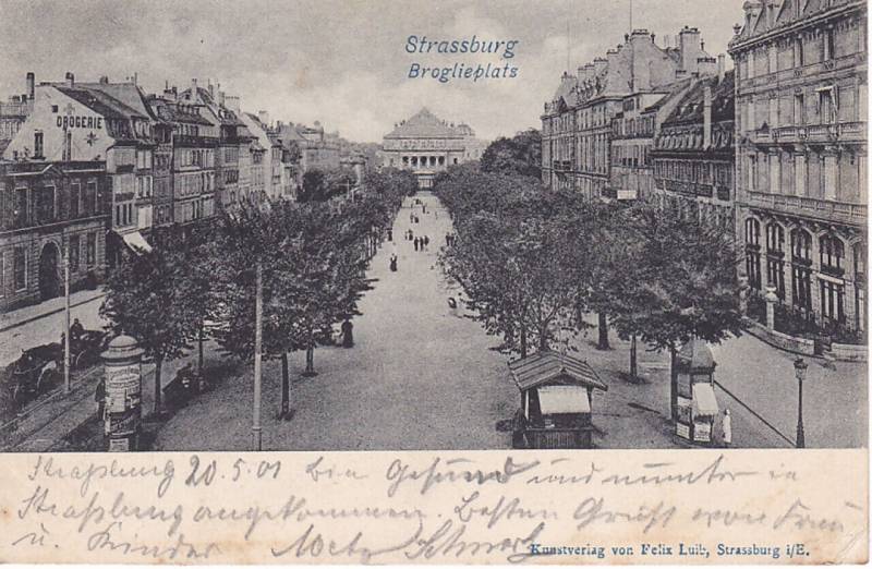 Ansichtskarte Strassburg Broglieplatz, ein altes Original von Ansichtskarten