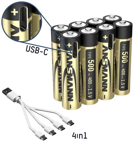 Ansmann 1311-0031 Micro (AAA)-Akku Lithium 400 mAh 1.2V 8St. von Ansmann