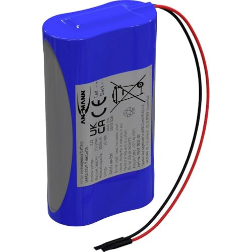 Ansmann 2S1P Akkupack 2X 18650 Kabel Li-Ion 7.2 V 2550 mAh von Ansmann