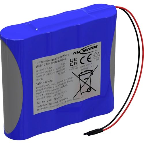 Ansmann 2S2P Akkupack 4X 18650 Kabel Li-Ion 7.2 V 5100 mAh von Ansmann