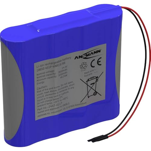 Ansmann 4S1P Akkupack 4X 18650 Kabel Li-Ion 14.4 V 3350 mAh von Ansmann