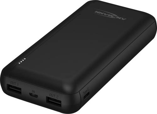 Ansmann PB212 Powerbank 20000 mAh Smart IC LiPo Micro USB, USB-C®, USB Schwarz Statusanzeige von Ansmann