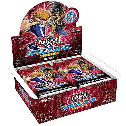 a YuGiOh! Speed Duel: Scars of Battle Booster Display | DEUTSCHE Ausgabe | NEU & OVP | Yu-Gi-Oh Karten | + Arkero-G 100 Small Soft Sleeves von Antec