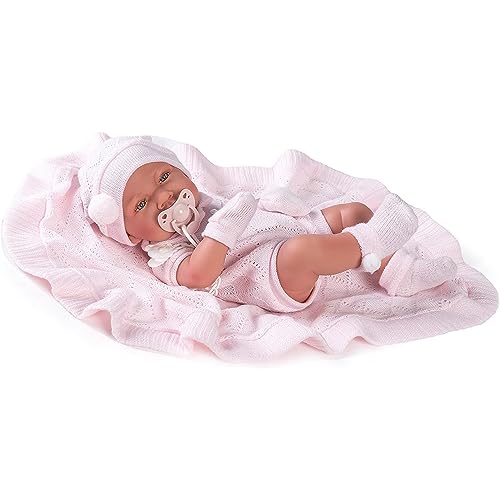 Antonio Juan Puppe neugeborenes Baby mit Mütze 42 cm Rosa von Antonio Juan