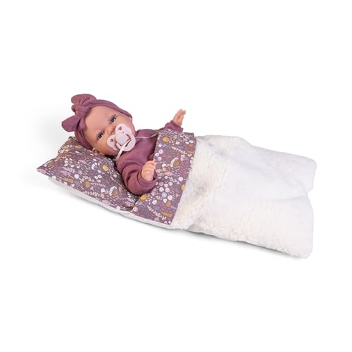 Antonio Juan Puppen | Baby Toneta Wörter mit Lammfell-Sack | Stoffkörper 34 cm | Ref. 70356 - Kollektion 2024 von Antonio Juan