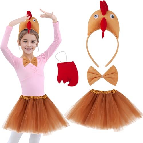 Antsparty Hühner Kostüm Kinder, Tierkostüm Karneval Hühner Kostüm Ostern Cosplay-Kostüm Faschingskostüm Jungen Mädchen von Antsparty