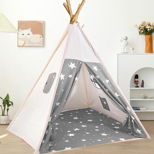 Anttyscar Kinder Tipi Zelt,Sternen klassisches indisches Spielzelt für Kinder,Kinderzelte aus für Mädchen und Jungen mit Tragetasche,faltbares Spielhaus für drinnen oder draußen von Anttyscar