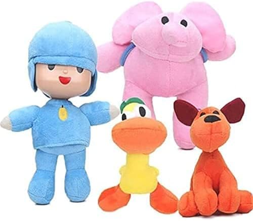 Anyhot Pocoyo Plüschtiere, Pocoyo Elly Pato Nina Sleepy Bird Loula Gefüllte weiche Puppen (4 Stück) von Anyhot