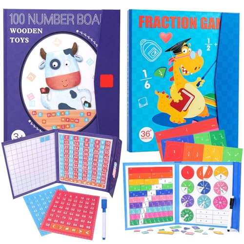 2 Stück bruchrechnen material set,montessori bruchrechnen,Bruchrechnen Material Magnetisch,Mehrfarbiges Bruchrechnen Lernen,Bruchrechnen Und mathematische Berechnung Lernen Kinder(Kombination) von Anyingkai