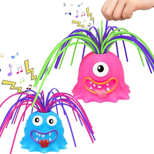 2 Stücke Squeeze Spielzeug Kleines Monster,Antistress Spielzeug Monster,Anti Stress Spielzeug Erwachsene,Sensorisches Spielzeug Kinder,Schreien Monsterspielzeug,Dekompressions-Haarziehspielzeug von Anyingkai