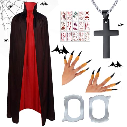 Vampir umhang,Halloween umhang,Vampir kostüm,Vampir Umhang Erwachsene,Vampirumhang Unisex Umhang,Halloween kostüm,Dracula Kostüm Vampirumhang,Halloween Kostüm Cosplay Vampire(Vampir-B) von Anyingkai