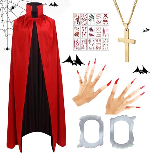 Anyingkai Vampir umhang,Halloween umhang,Vampir kostüm,Vampir Umhang Erwachsene,Vampirumhang Unisex Umhang,Halloween kostüm,Dracula Kostüm Vampirumhang,Halloween Kostüm Cosplay Vampire (Vampir-A) von Anyingkai