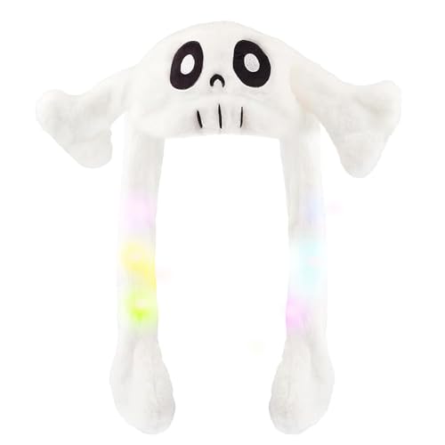 Anyingkai Halloween Mütze mit Led,Mütze mit Beweglichen Ohren,Mütze mit Wackelohren,LED Leuchtende Ohren,Wackelohren LED Mützen,Weihnachtsfeier Fasching und Cosplay (schwarz und weiß) von Anyingkai