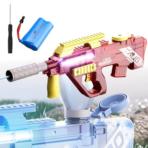 Elektrische Wasserpistole Mit Blitzeffekten,Spritzpistole Automatik,Elektrische Wasserspritzpistole,Water Gun Electric,Wasser Pistole elektrisch,Wassergewehr für Sommer Draussen Pool (Rot B) Elektrische Wasserpistole Mit Blitzeffekten,Spritzpistole Automatik,Elektrische Wasserspritzpistole,Water Gun Electric,Wasser Pistole elektrisch,Wassergewehr für Sommer Draussen Pool (Rot B) von Anyingkai