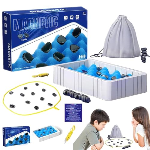 Magnet-Schach-Spiel,Tisch-Magnetspiel Schach-Brettspiel,Magnetisches Schachspiel,Magnetische Schach,Kluster Magnetspiel Steine,Tragbares Schachbrett-Party Für Familientreffen von Anyingkai