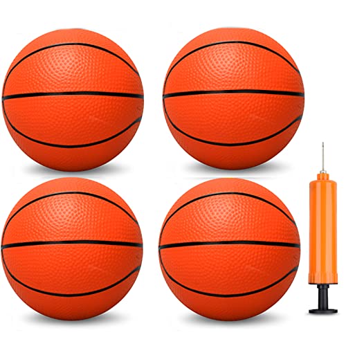 Anzmtosn Mini Basketball Kick Balls Ersatz Gummi Kunststoff Basketball Spielzeug Kunststoff Basketbälle 15 cm Basketbälle für Kleinkinder Jugendliche Erwachsene Home/Office Indoor/Outdoor (4 STÜCKE) von Anzmtosn