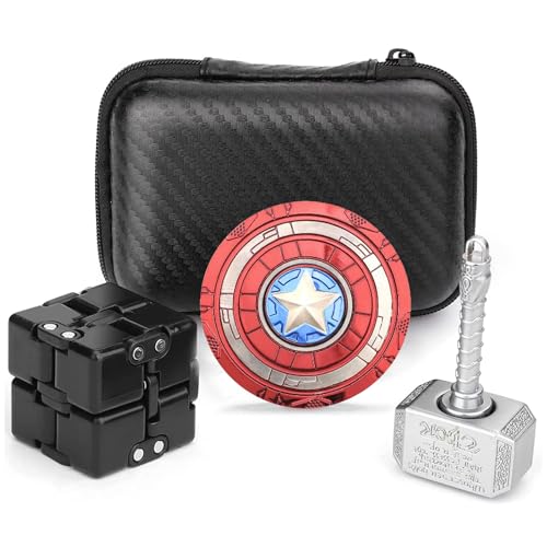 Thor Hammer Fidget-Spielzeug-Set mit Unendlichkeitssymbol, Fidget Cube Block Flippy Kette, Fidget Hammer, Schild, Fidgit Spinner, Anti-Stress-Anspannung, Geschenk für Teenager, Kinder, ADHS, Autismus von Anzmtosn