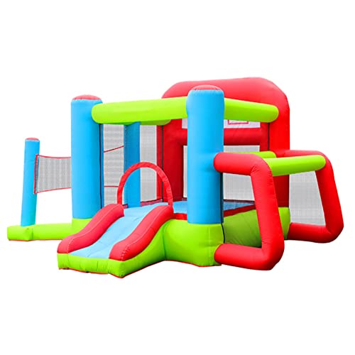 Hüpfburg für Kinder mit aufblasbarer Netzrutsche ist zum Spielen im Innenbereich geeignet von AoBloom