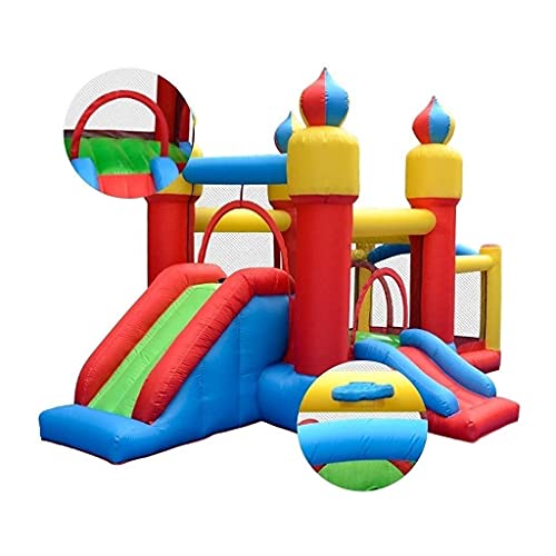 Kinder Trampolin Springen/Aufblasbares Trampolin/Aufblasbare Burg Für Drinnen Und Draußen/Kindergartenrutsche/Quadratische Freche Burg,Rot,435 270 225Cm von AoBloom