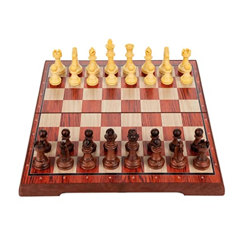 Schachspiel, Internationales Schachspiel für Erwachsene und Kinder mit magnetischen Schachfiguren, Schachbrettspiel, zusammenklappbar, kompaktes und tragbares Reiseschach, ideales Schachspiel als Gesc von AoBloom