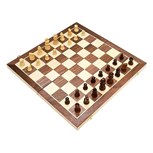 Schachspiel International, 11-Zoll-Schachbretter aus Holz zum Zusammenklappen, handgefertigtes tragbares Reiseschachspiel für Anfänger, Turnierschachspiel in voller Größe von AoBloom