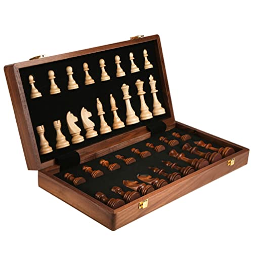 Schachspiel International, zusammenklappbar, handgefertigtes Schachbrettset aus Holz, 15,4 x 15,4 Zoll und 17,7 x 17,7 Zoll, bestes Schachbrettspiel aus Holz für Kinder und Erwachsene, Schachspiel in von AoBloom