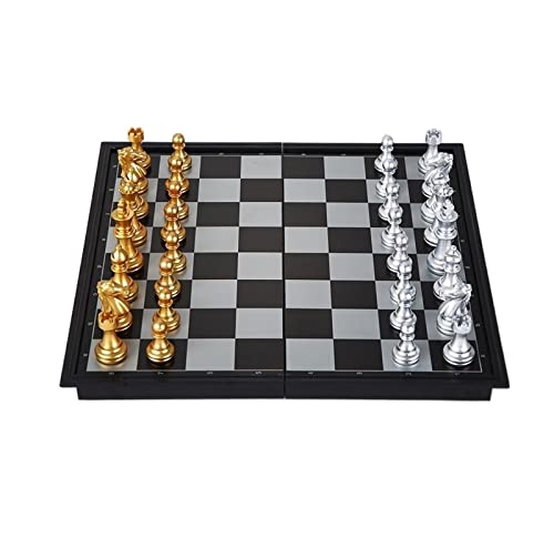 Schachspiel International 12,5 Zoll tragbares magnetisches Reiseschach, Kunststoffbrett einzigartiges Schachspiel, klassisches Brettspiel Schachspiel in voller Größe von AoBloom