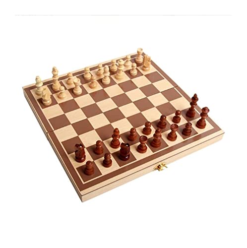 Schachspiel Internationales Brettspiel Schachspiel 11,4 x 11,4 Zoll Klappbares Standard-Schachspielbrettset aus Holz Schachspiel in voller Größe von AoBloom