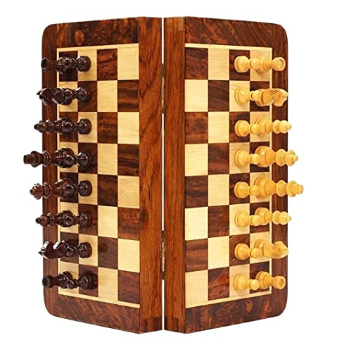 Schachspiel Internationales Faltschachbrettspiel Schachspiel Holzset mit magnetischem Schach und starkem Magnetismus-Schachbrett aus Holz Schachspiel in voller Größe von AoBloom